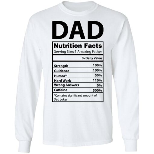Dad Nutrition facts serving size 1 amazing father shirt $19.95 redirect05212021230537 5