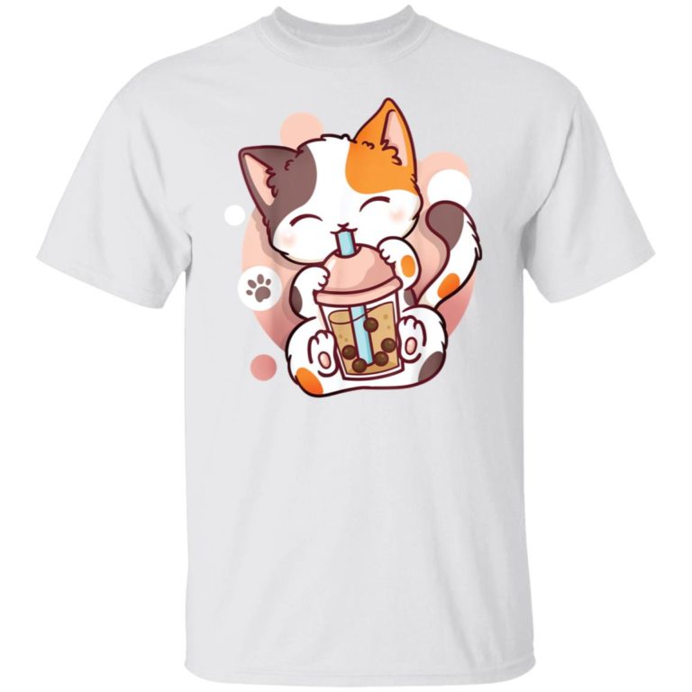 Cat Boba Tea Bubble Tea Anime Kawaii Neko Shirt - Lelemoon
