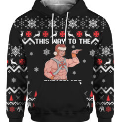 Heman this way the to the Christmas party Christmas sweater $29.95 2k45u7t8p5h1geisf53k3v7dmk APHD colorful front
