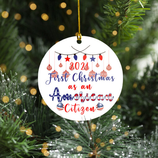 2021 first Christmas as an American citizen ornament $12.75 Circle Ornament 16