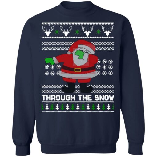 Santa Claus dabbing through the snow Christmas sweater $19.95 redirect10042021231051 7