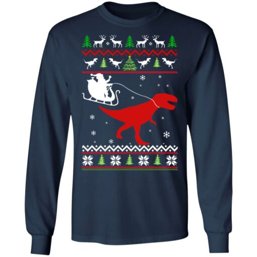 Santa Claus rides in a sleigh on the dinosaur Christmas sweater $19.95 redirect10182021011028 2