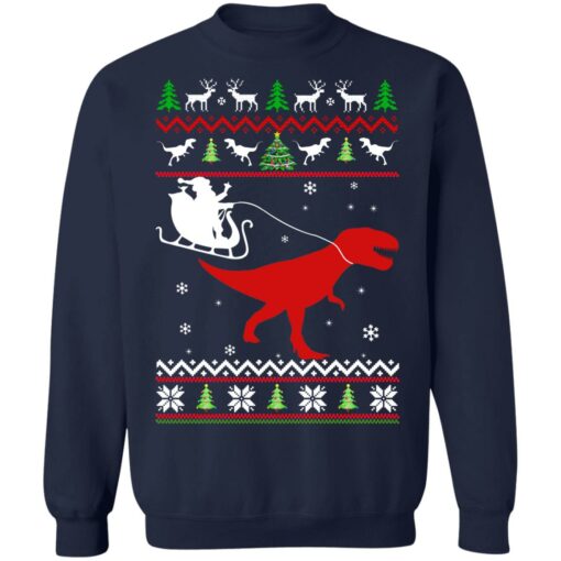 Santa Claus rides in a sleigh on the dinosaur Christmas sweater $19.95 redirect10182021011029 2