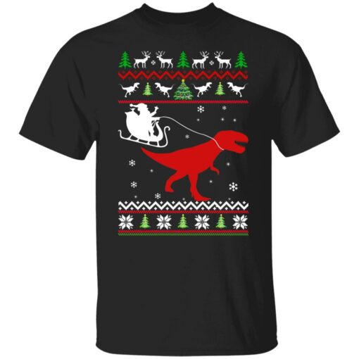 Santa Claus rides in a sleigh on the dinosaur Christmas sweater $19.95 redirect10182021011029 5