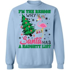 Flamingo I'm the reason why santa has a naught list Christmas sweater $19.95 redirect10222021041031 2