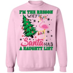 Flamingo I'm the reason why santa has a naught list Christmas sweater $19.95 redirect10222021041031 3