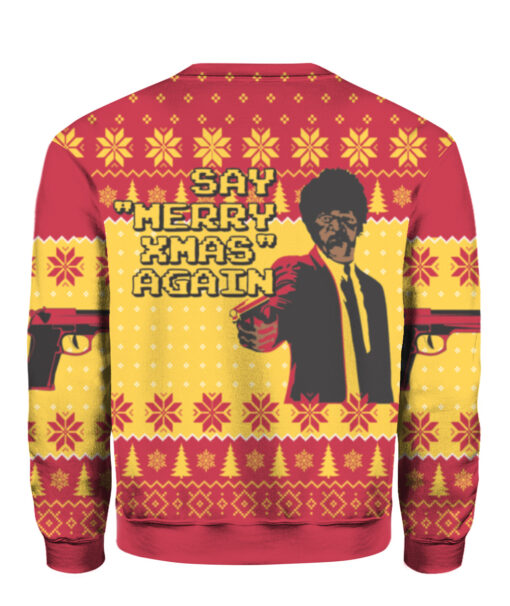 Pulp Fiction Merry Xmas Again ugly Sweater $29.95 5l6a5qdojqnbtibsmji80flbil APCS colorful back