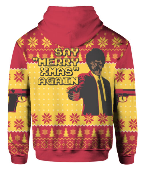 Pulp Fiction Merry Xmas Again ugly Sweater $29.95 5l6a5qdojqnbtibsmji80flbil APZH colorful back