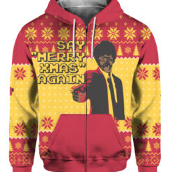 Pulp Fiction Merry Xmas Again ugly Sweater $29.95 5l6a5qdojqnbtibsmji80flbil APZH colorful front
