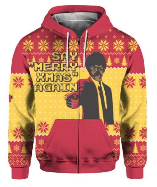 Pulp Fiction Merry Xmas Again ugly Sweater $29.95 5l6a5qdojqnbtibsmji80flbil APZH colorful front