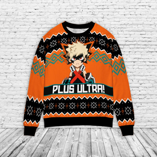 Bakugo Plus Ultra Christmas Sweater $39.95 Bakugo Plus Ultra Christmas SweaterM
