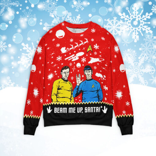 Star Trek beam me up santa Christmas sweater $39.95 Star Trek beam me up santa Christmas sweater mockup