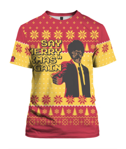 Pulp Fiction Merry Xmas Again ugly Sweater $29.95 b5328ba6e27abafb25f2d39200faae55 APTS Colorful front