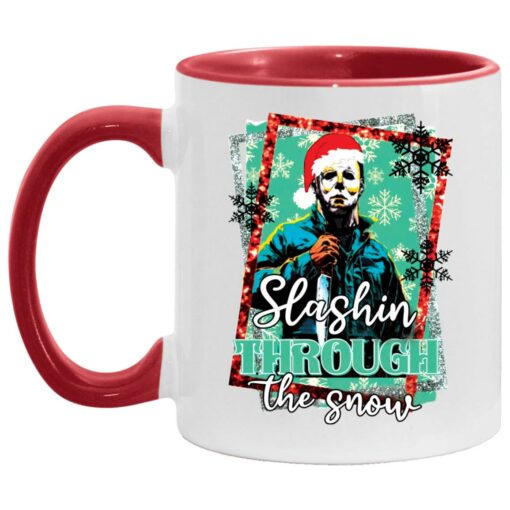Michael Myers Slashing Through The Snow Christmas mug $16.95 redirect11192021071115