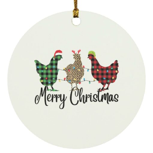 Plaid Rooster Merry Christmas ornament $12.75 redirect11192021211140