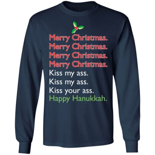 Merry Christmas kiss my ass happy Hanukkah shirt $19.95 redirect11192021221156 1
