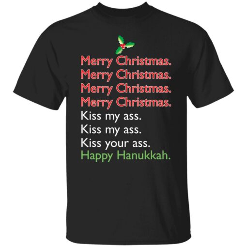 Merry Christmas kiss my ass happy Hanukkah shirt $19.95 redirect11192021221157 3