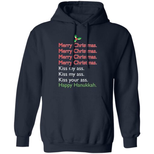 Merry Christmas kiss my ass happy Hanukkah shirt $19.95 redirect11192021221157