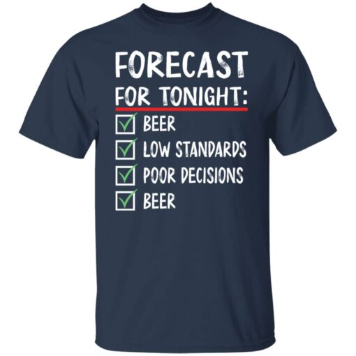 Forecast for tonight beer low standards poor decisions shirt $19.95 redirect11212021221155 7
