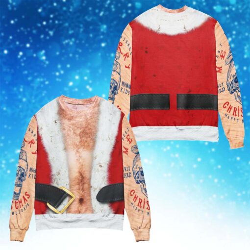 Bad Santa Tattooed Unisex 3D Ugly Christmas sweater $39.95 Bad Santa Tattooed Unisex 3D Ugly Christmas Sweater mockup
