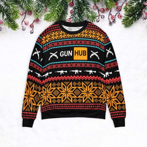Gun hub Christmas sweater $39.95 GUNHUB CHRISTMAS SWEATER mockup