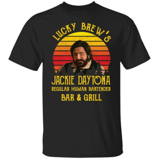 Lucky Brew’s Jackie Daytona regular human bartender bar and girl shirt $19.95 redirect12312021001206 6