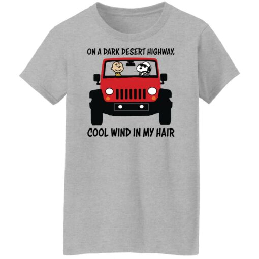 On a dark desert highway cool wind in my hair Snoopy and Charlie Brown shirt $19.95 redirect03212022010307 9