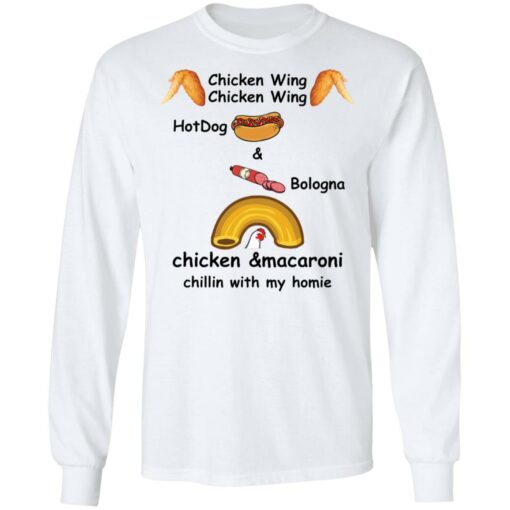 Chicken wing hotdog and bologna chicken and macaroni shirt $19.95 redirect03242022030324 1