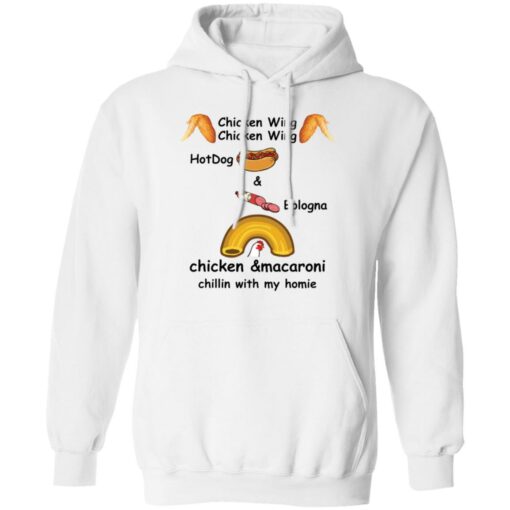 Chicken wing hotdog and bologna chicken and macaroni shirt $19.95 redirect03242022030324 3