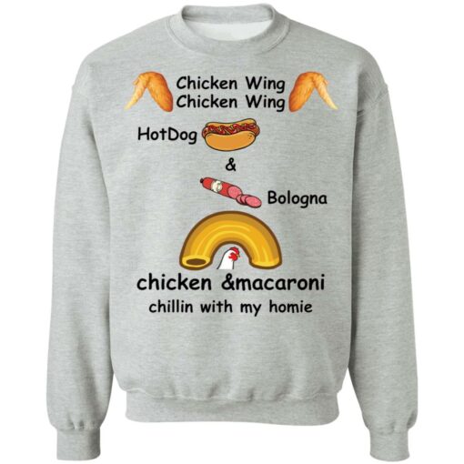 Chicken wing hotdog and bologna chicken and macaroni shirt $19.95 redirect03242022030324 4