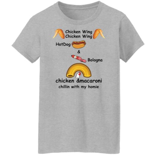 Chicken wing hotdog and bologna chicken and macaroni shirt $19.95 redirect03242022030324 9