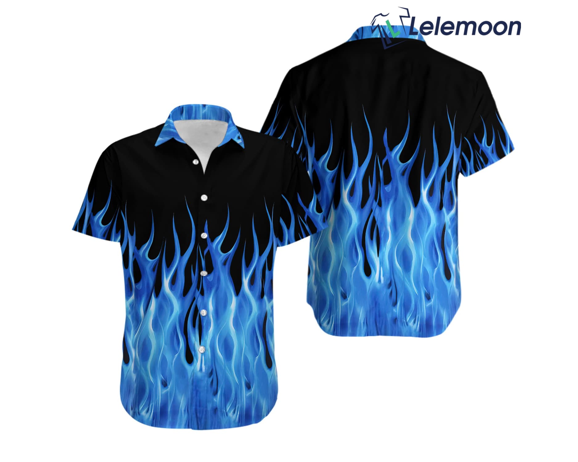 Benny's Blue Flames Bowling Hawaiian Shirt - Lelemoon