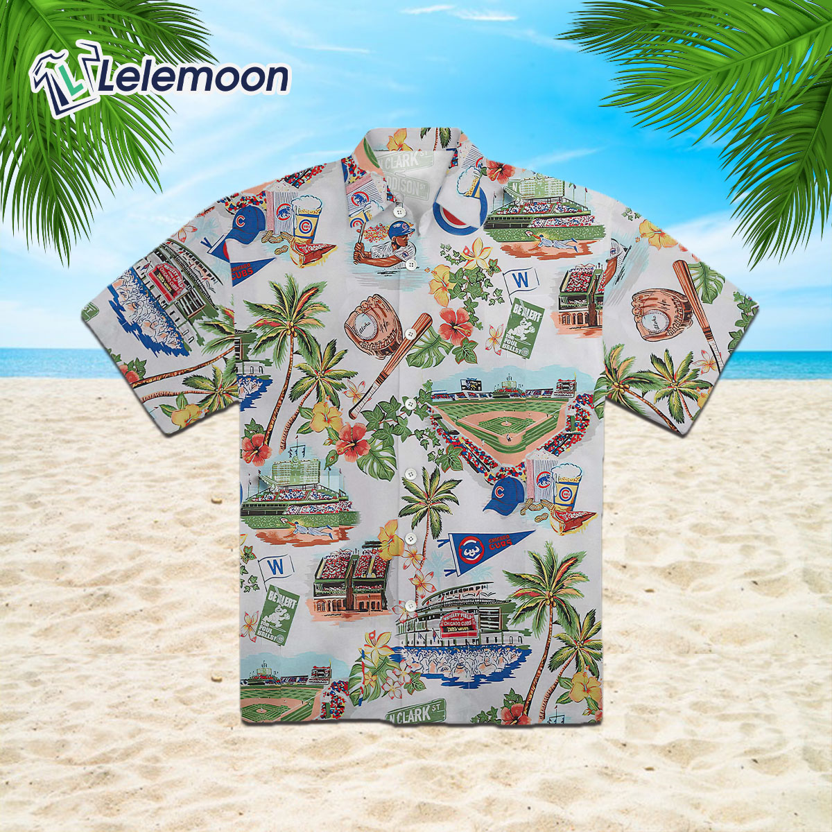 Chicago Cubs Graphic Print Hawaiian Shirt - T-shirts Low Price