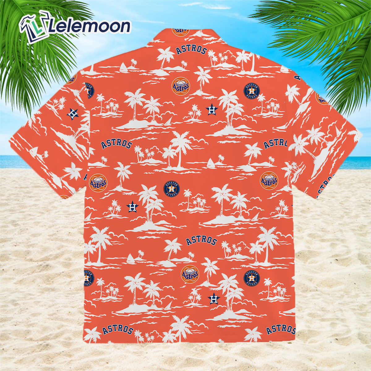 Houston Astros MLB Palm Trees Pattern Hawaiian Shirt
