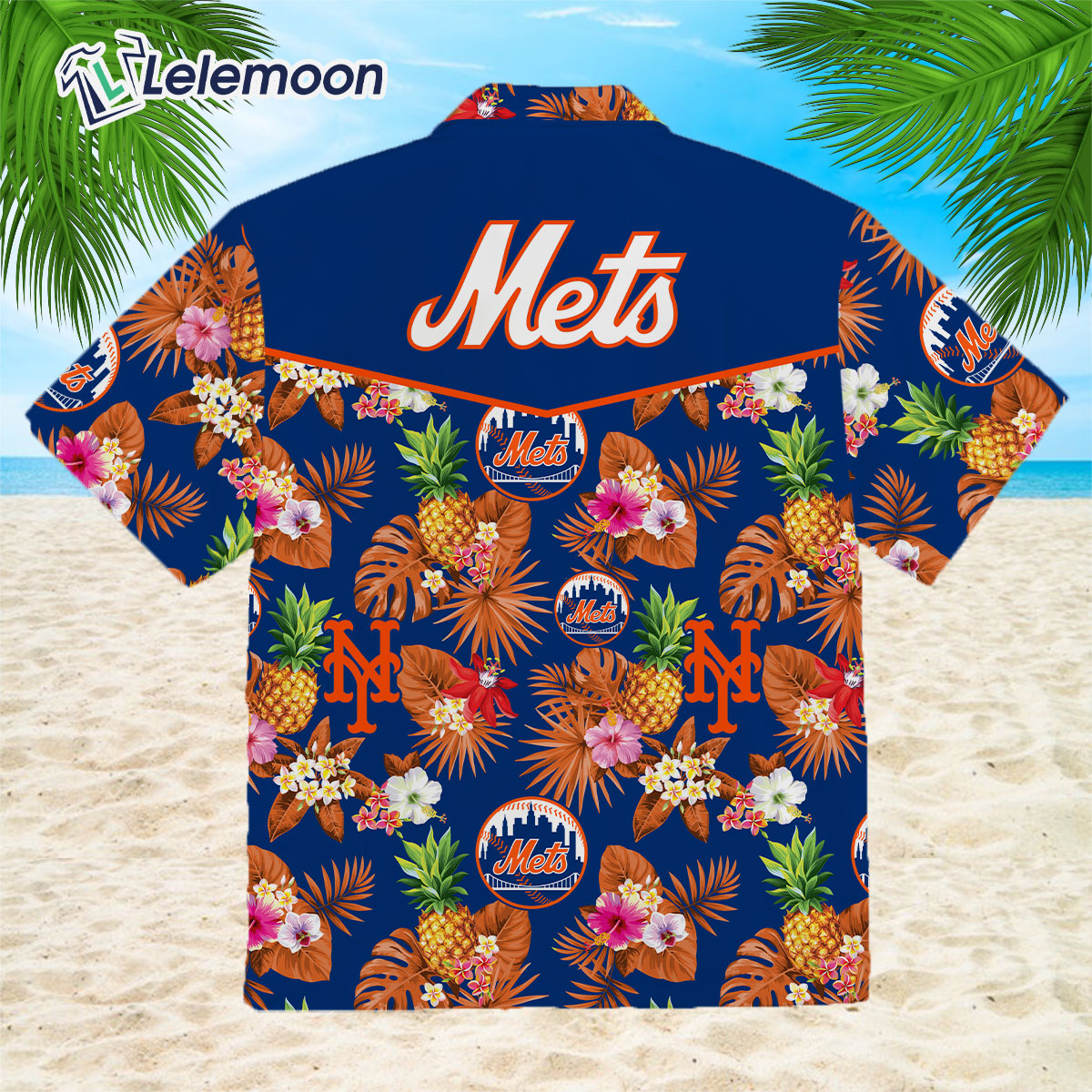 New York Mets City Style Button Up Shirt Big And Tall Hawaiian