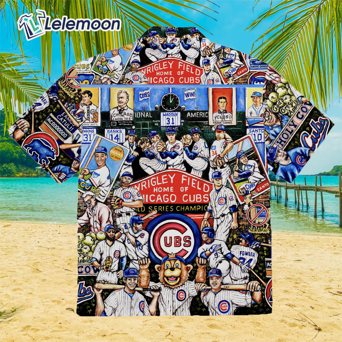 Chicago Cubs Vintage Hawaiian Shirt - Lelemoon
