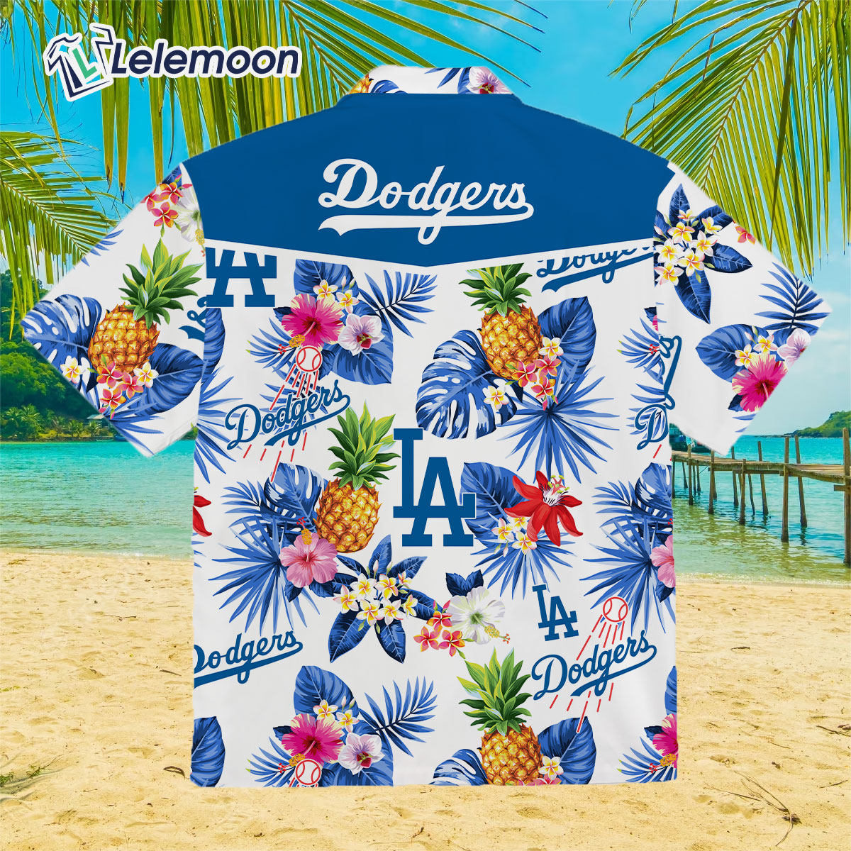 Los Angeles Dodgers Logo Hawaiian Shirt Men Dodgers Baseball