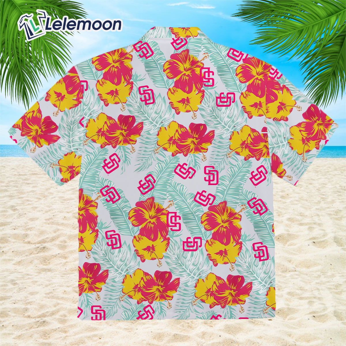 San Diego Padres Tropical Floral Custom Name Aloha Hawaiian Shirt