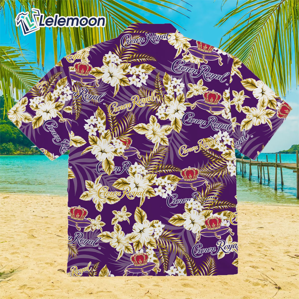 Flowers Crown Royal Whiskey Hawaiian Shirt - Lelemoon