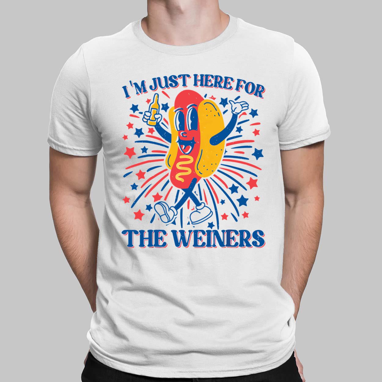 I'm Just Here For The Wieners Hot Dog Shirt, Hoodie, Sweatshirt, Women Tee  - Lelemoon