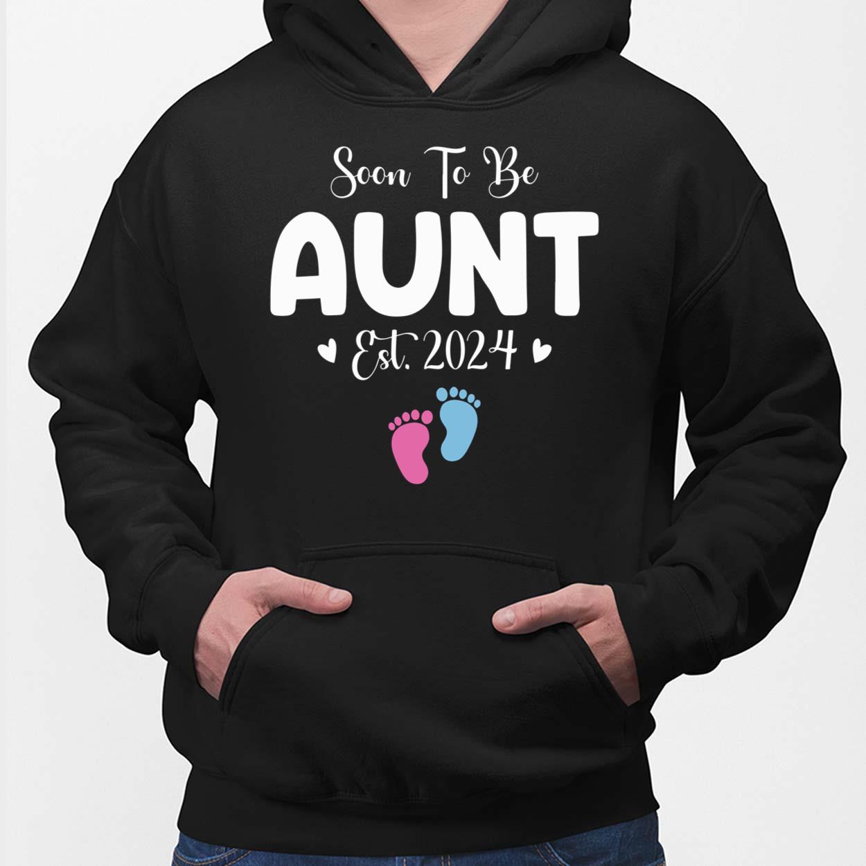 Soon To Be Aunt Est 2024 Pregnancy Shirt 2 Black 
