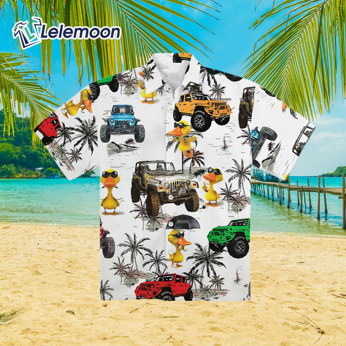 Duck Jeep Tropical Hawaiian Shirt - Lelemoon