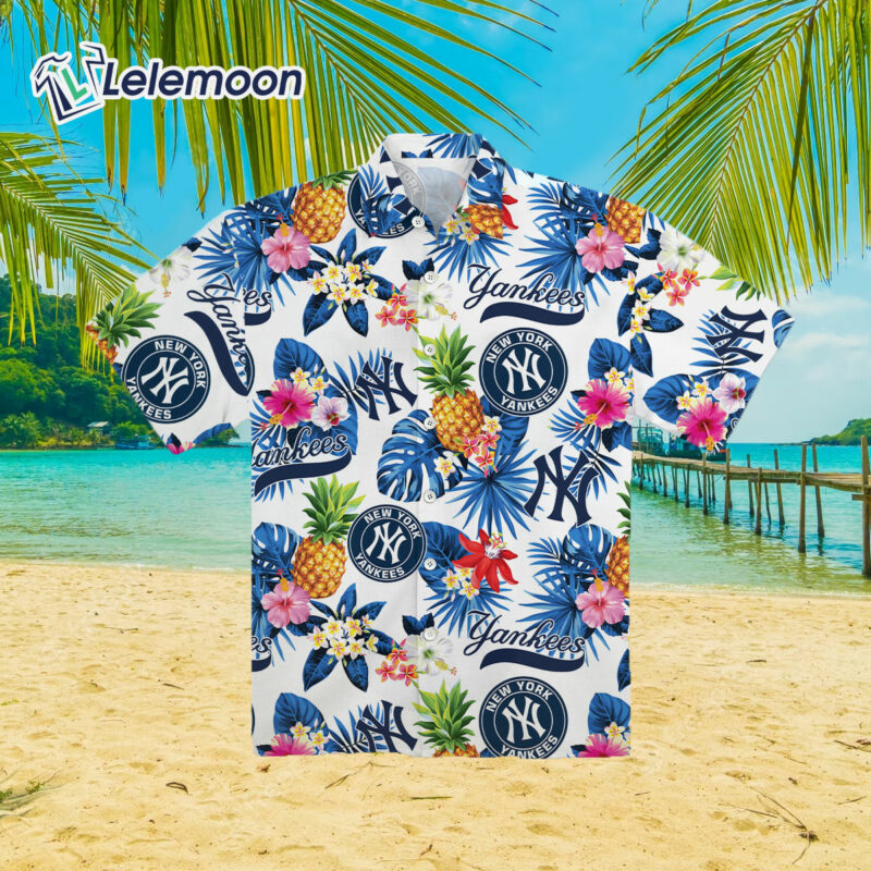 New York Yankees Pineapple Aloha Hawaiian Shirt - Lelemoon