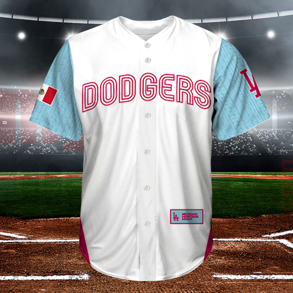 Mexican Heritage Night Dodger Jersey Shirt Giveaway 2023 - Lelemoon