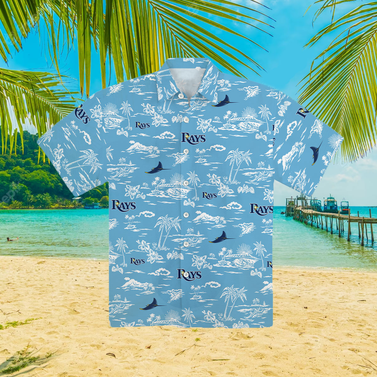 Tampa Bay Rays Palm Tree Hawaiian Shirt - Lelemoon