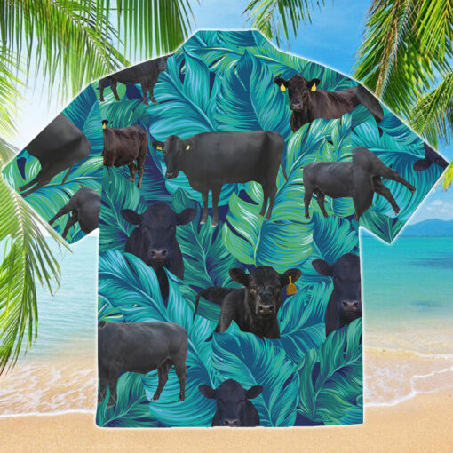 Black Angus Cow Hawaiian Shirt $36.95