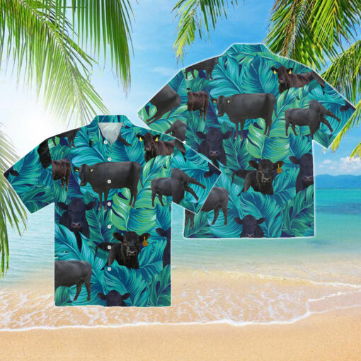 Black Angus Cow Hawaiian Shirt