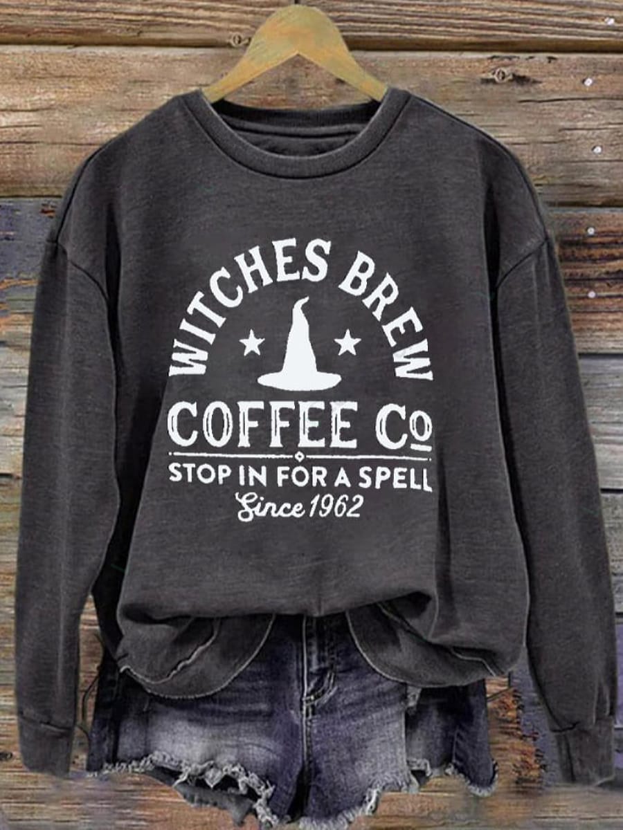 Witches Brew Coffee Co Stop In For A Spell Sweatshirt - Lelemoon