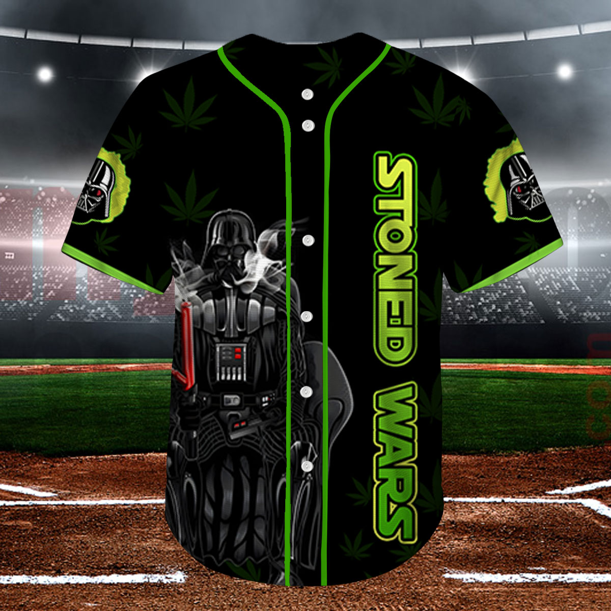 Stoned Wars Come To The Dark Side We Have Weed Baseball Jersey - Lelemoon
