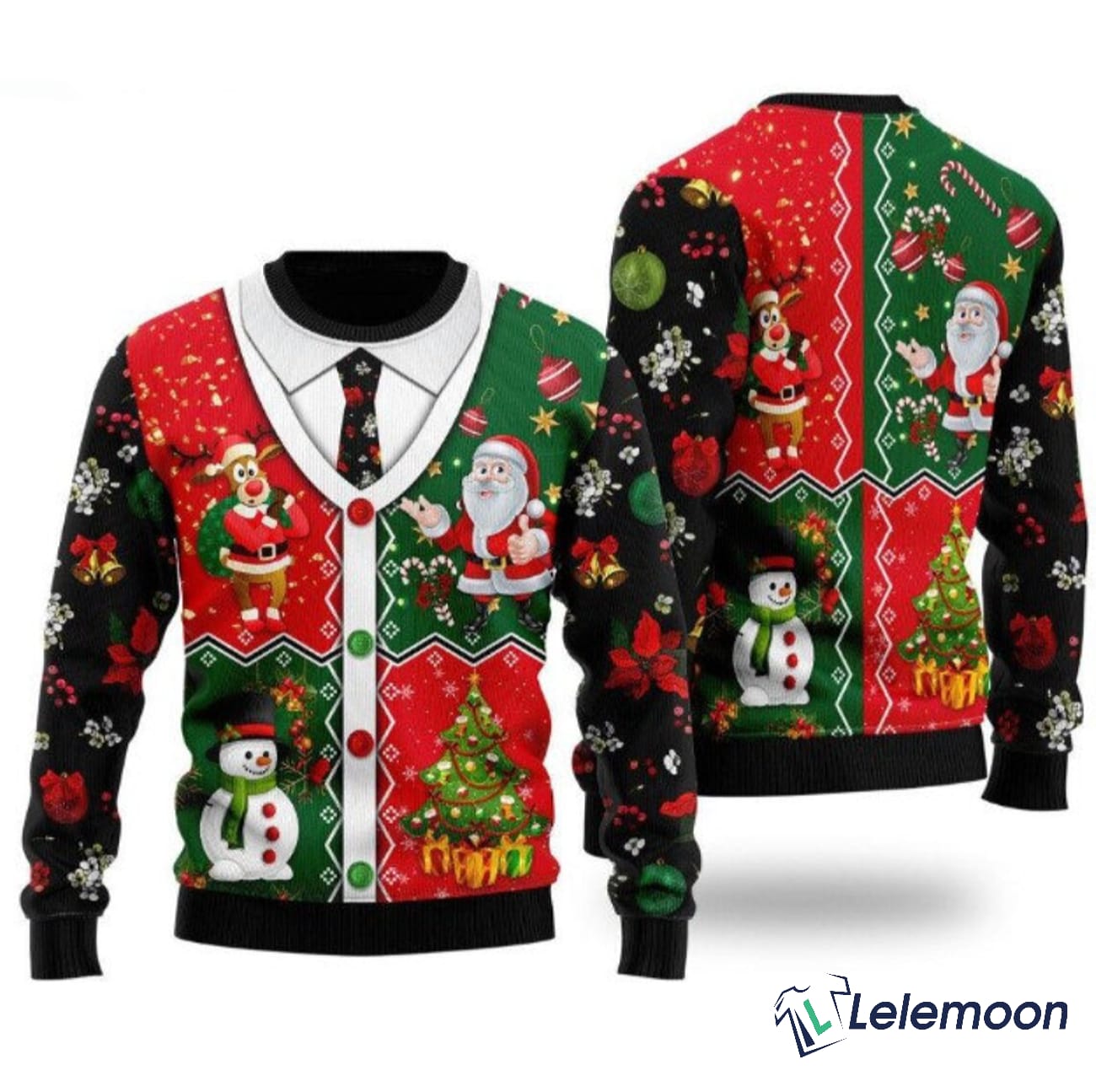 Christmas Cardigan Xmas Ugly Christmas Sweater - Lelemoon